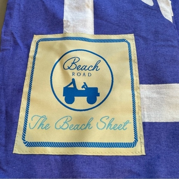 New Beach Road the Blanket Sheet Seashells Starfish Purple White 6’x6’ - Picture 4 of 7